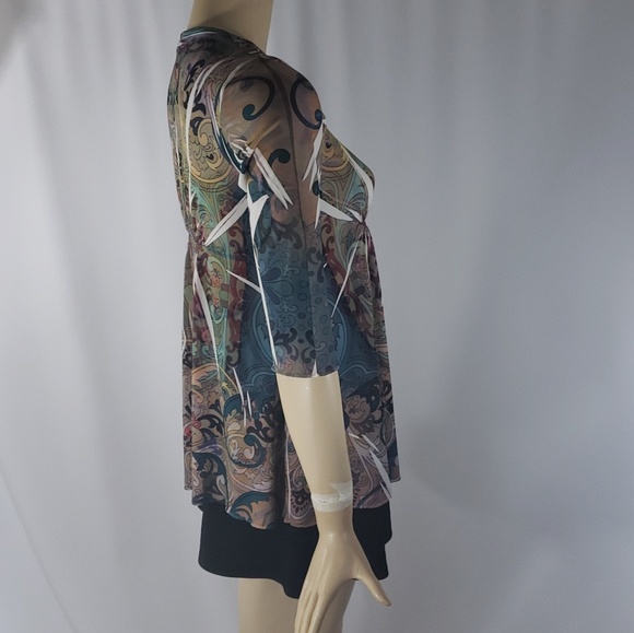 🎄Design works🎄 3/4 sleeve tunic paisley design - Picture 4 of 7